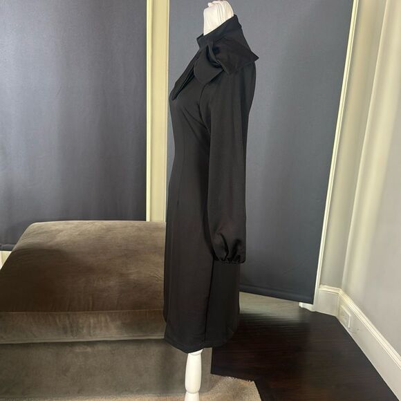 Women’s Black Long Sleeve Midi Pencil Dress with Bow Detail Size XL NEW - Picture 5 of 14